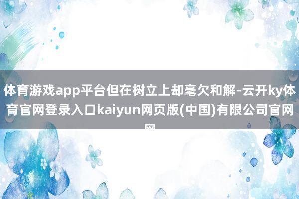 体育游戏app平台但在树立上却毫欠和解-云开ky体育官网登录入口kaiyun网页版(中国)有限公司官网