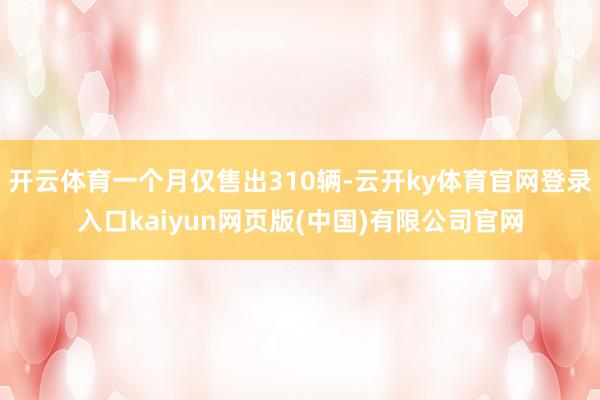 开云体育一个月仅售出310辆-云开ky体育官网登录入口kaiyun网页版(中国)有限公司官网