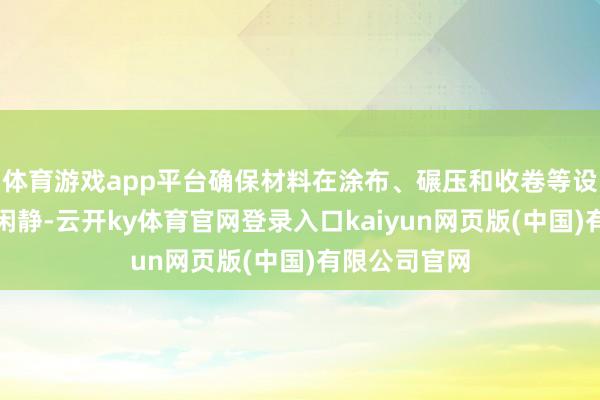 体育游戏app平台确保材料在涂布、碾压和收卷等设施中的张力闲静-云开ky体育官网登录入口kaiyun网页版(中国)有限公司官网