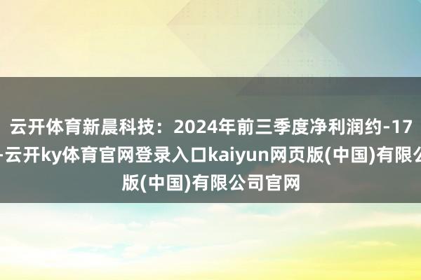 云开体育新晨科技：2024年前三季度净利润约-1774万元-云开ky体育官网登录入口kaiyun网页版(中国)有限公司官网